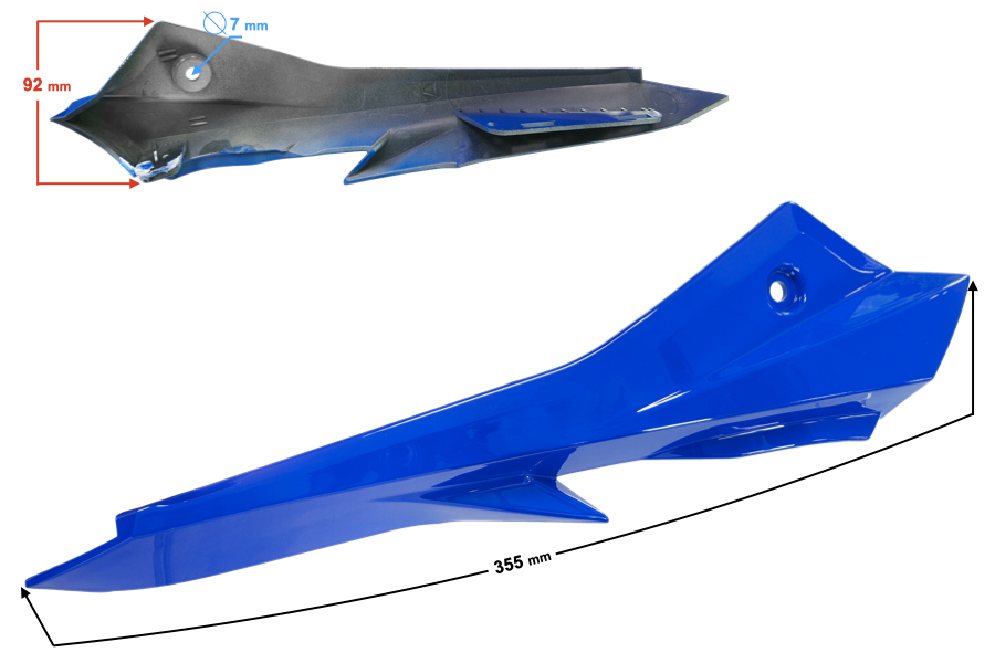 Koplamphuis, rechts deel 3 blauw GT 125cc
